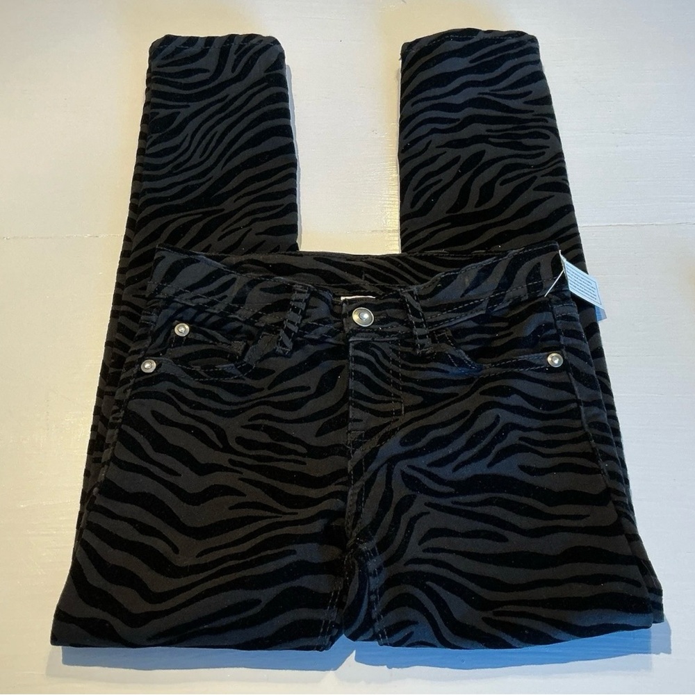 Kids Black Zebra Print Jeans